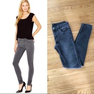 Joe’s Jeans Gray Cotton Stretch Denim 9” High Waist Size 25 Skinny Ankle Jeans